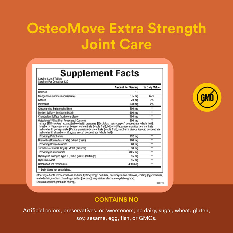 Natural Factors, OsteoMove Joint Care, Extra Strength Support for Joint and Bone Health, Non-GMO, 240 tablets (120 servings) 240 Count (Pack of 1)