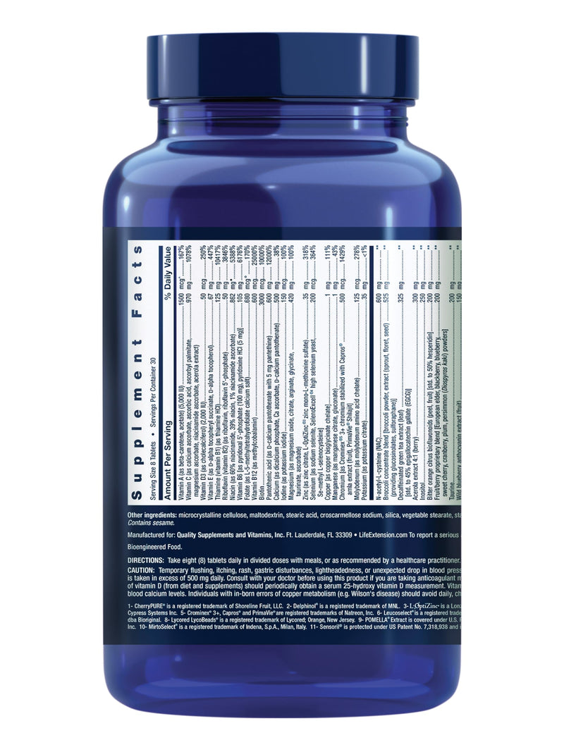 Life Extension Mix Tablets with Extra Niacin, 240 Tablets | High-Potency Multivitamin with Extra B3, Whole-Body Health & Healthy Aging, Gluten-Free
