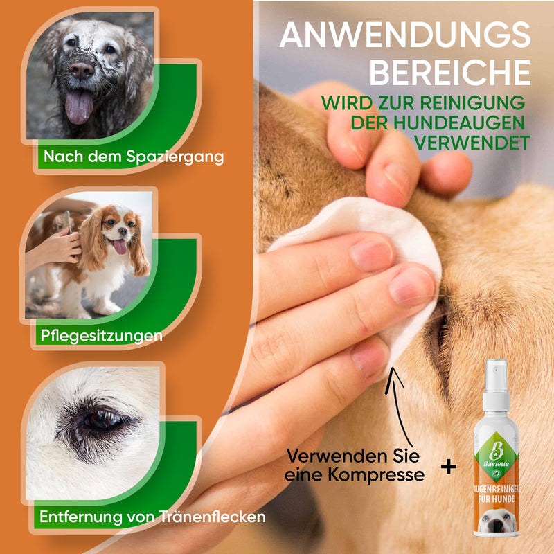 Baviette Dog Care Set (300x) Probiotic Tear Stain Remover and Eye Cleaner for Dogs, Ideal for Daily Eye Care, Gentle Cleansing with Eye Pads (Eye Care 100ml) Eye Care 100ml - BeesActive Australia