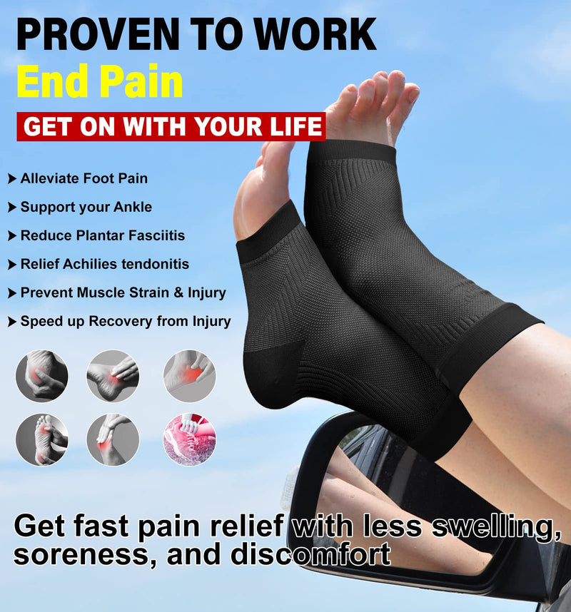 KEKING® Ankle Brace Compression Support Sleeve for Women & Men, Medical Ankle Compression Socks for Plantar Fasciitis, Foot & Ankle Swelling, Achilles Tendon Support, Arch Support, 1 Pair of Beige M Medium