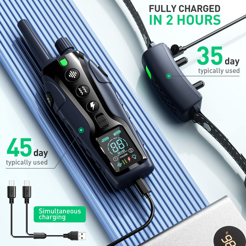 Dog Shock Collar - 4000FT Dog Training Collar with Remote Waterproof e Collar with Flashing Light, Adjustable Pitch Beep(1-8), Vibration(1-16), Safe Shock(1-99), and Keypad Lock Black 1 Pack - BeesActive Australia