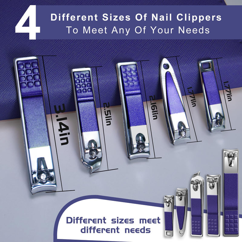 Manicure Set 30 in 1 Nail Clippers Set,Nail Manicure Kit for Women,RedFlow Toenail Clippers,Pedicure Kit,Pedicure Tools,Suitable for Travel Manicure Tools (Purple) Purple