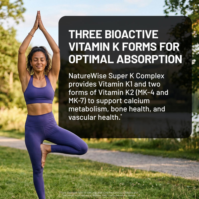 NatureWise Super K Complex - Vitamin K2 + K1 + C - Vegan K2 Vitamin Supplement for Heart + Bone Health Support - Non-GMO, Gluten Free, USA Manufactured - 90 Softgels[90 Day Supply]