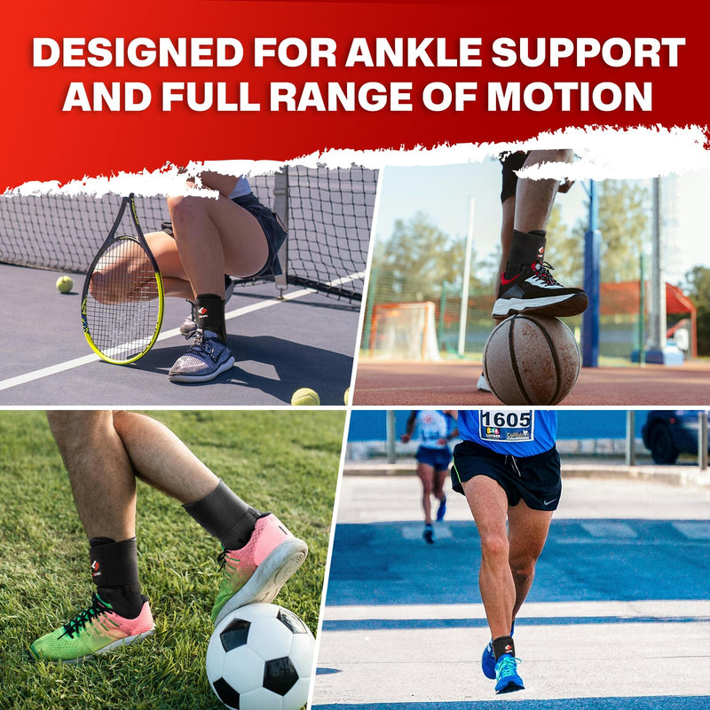 Gviipk Ankle Brace for Sprained Ankle, Quick Lace Up Ankle Brace Support Women Men, Foot Brace Ankle for Plantar Fasciitis Relief and Achilles Tendonitis Wrap, Injury Recover, Running, Sports - M Medium - BeesActive Australia