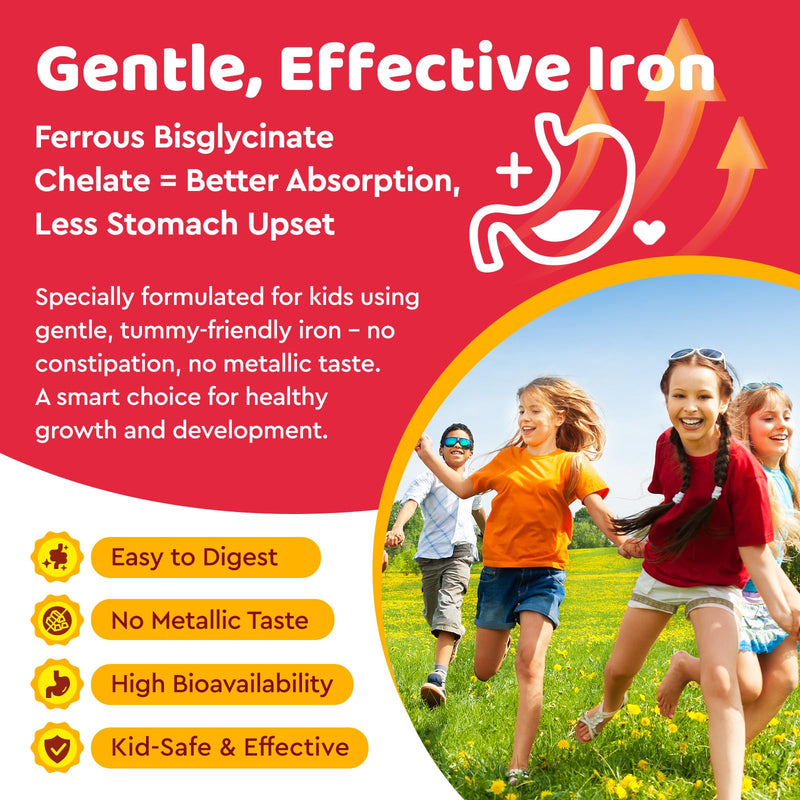 Liquid Iron Supplement for Kids, Kids Multivitamin with Iron Drops with Zinc, Vitamin B Complex, Folate - Support Blood Builder & Energy, Iron Deficiency for Women, Men, Vegan Strawberry 2 Fl Oz 2 Fl Oz (Pack of 1)