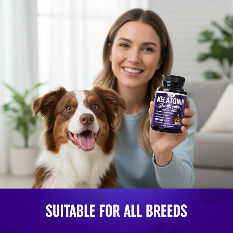 Melatonin for Dogs to Sleep (6mg Dog Sleep Aid) Dog Melatonin for Large Dogs - Help Reduce Stress from Storms, Separation & Anxiety - Puppy Calming Chews - 3rd Party Tested, 120 Chicken Flavor Tablets