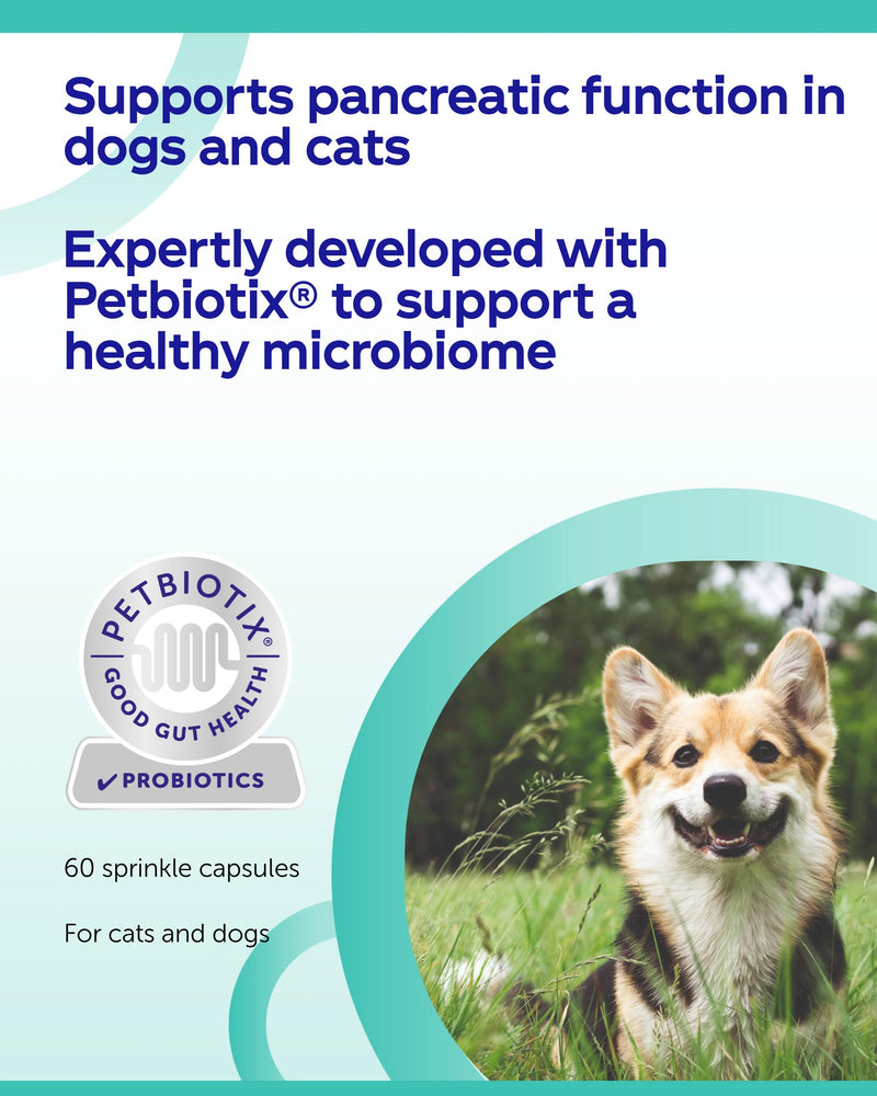 Pro-Enzorb for Dogs & Cats – Probiotic Sprinkle Capsules with Digestive Enzymes & Vitamin B12 – Supports Pancreatic & Digestive Function – 60 Capsules