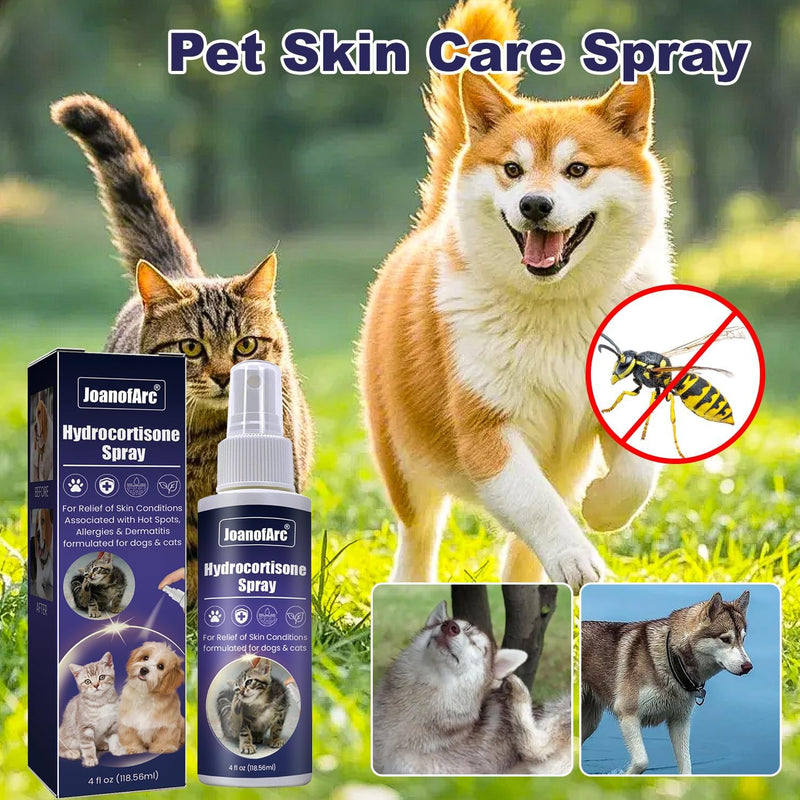 Skin & Wound Care Spray for Dogs & Cats – Hot Spot Spray for Dogs, Pet Skin Soothing Spray, Helps Itch Care Alleviate Sensitive Skin, Scratching, and Licking of Coat, for All Animals, 4 fl oz