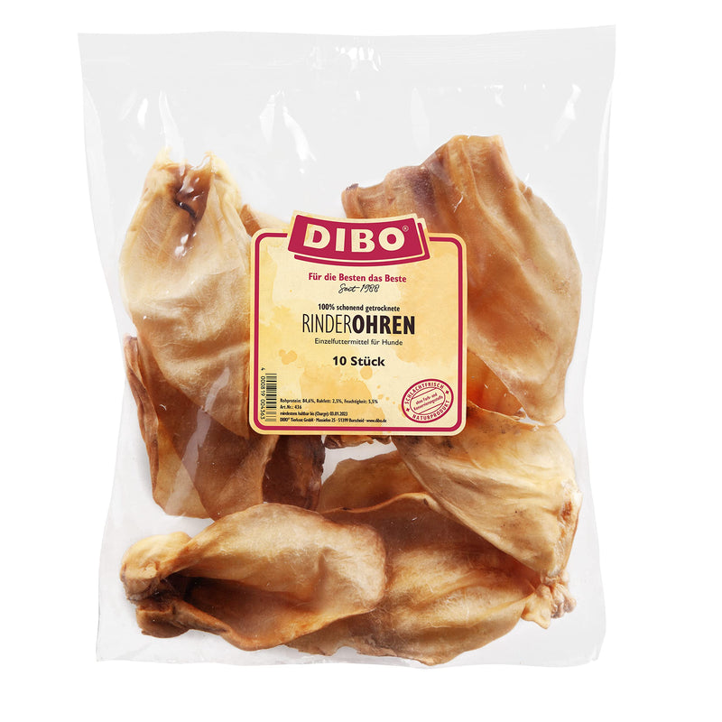 DIBO beef ears, bag of 10, the small natural chew snack or treat for in between, dog food, quality chewing item without chemicals, 1 piece (pack of 10)