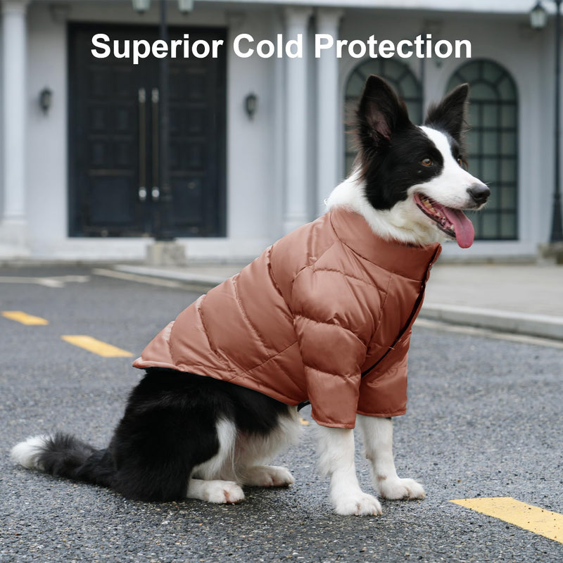 Heavyweight Dog Puffer Coat for Extra Cold Winter,Thicken Warm Insulated Puppy Down Jacket for Small Dogs,OrangePink S OrangePink - BeesActive Australia