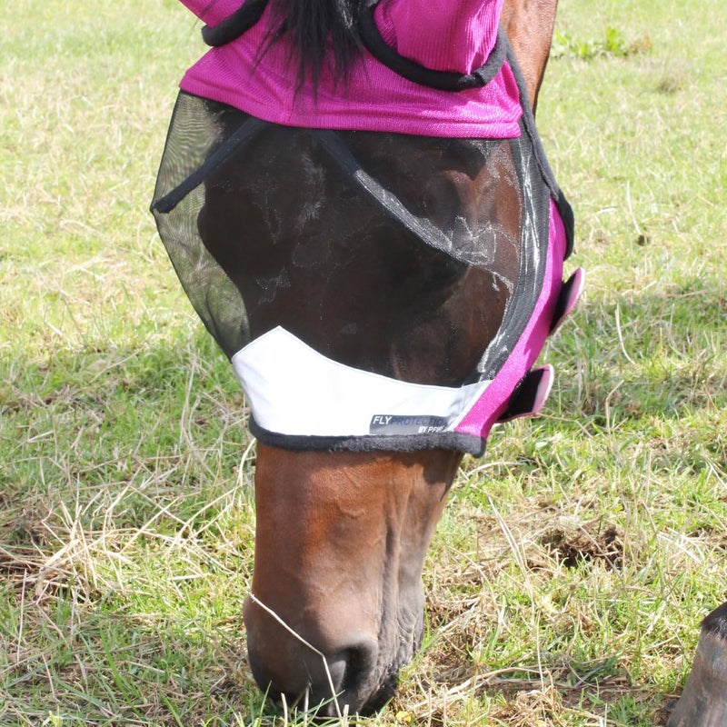 PFIFF 102943 fly mask with UV protection, horse fly protection, full, dark blue - BeesActive Australia
