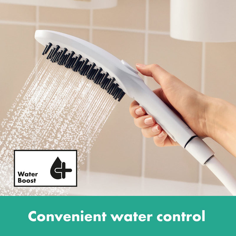 hansgrohe DogShower - dog shower with 3 jet types, shower head for dogs for grooming with petting nubs, 26640700, matt white matt white dog shower - BeesActive Australia