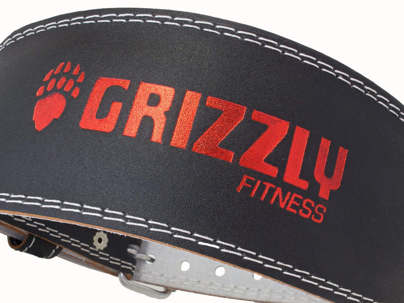Grizzly Fitness Enforcer Padded Genuine Leather Weightlifting Belt-4" | Suede Lining | Padded for Extra Comfort | Used by Pros | Won't Dig into Hips or Back | Training Belt for Improved Biomechanics Large