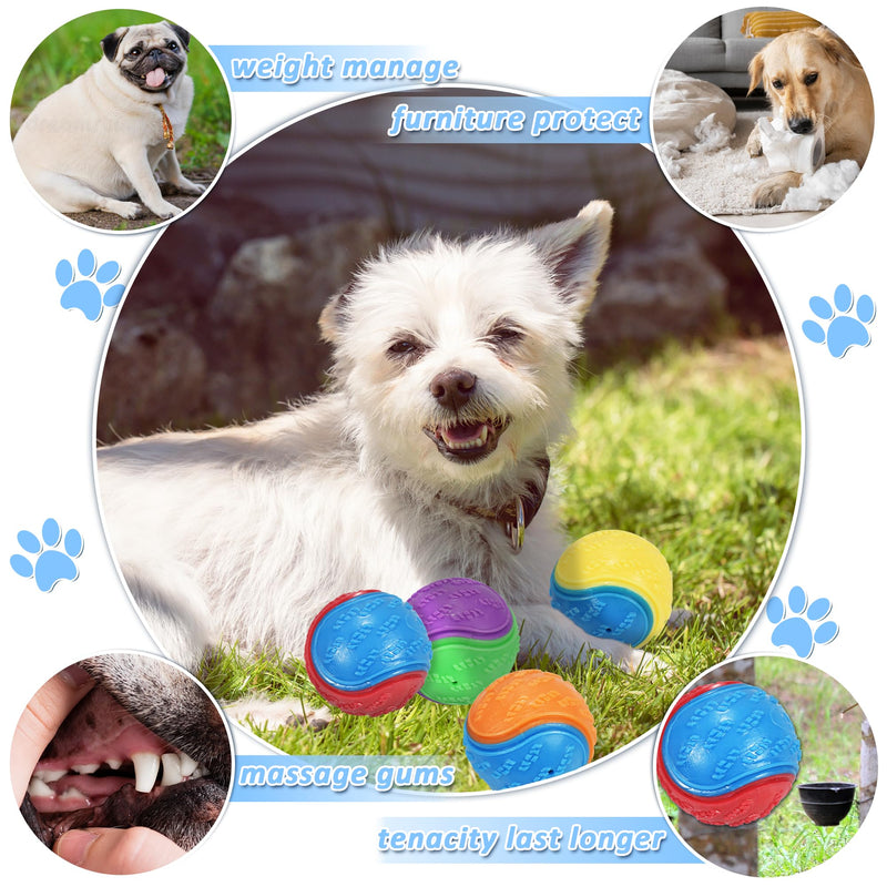 6Pcs Squeaky Dog Balls, Dog Toys Balls for Training, Tough Ball Toys for Dogs, Fit with Dog Ball Launcher, High Bouncy Dog Ball for Interactive Playing, Puppy Pet Chew Balls Teething Balls 2.5in S6-muti-color - BeesActive Australia
