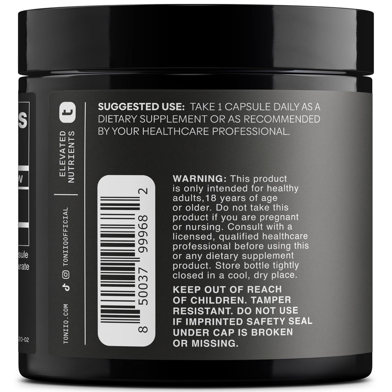 Toniiq 99%+ 40mg Supplement – Ultra High Purity PQQ 40mg | Concentrated Formula - PQQ 40 mg 120 Capsules - Pyrroloquinoline Quinone Supplement - 1 Capsule Serving - Vegetarian Capsules