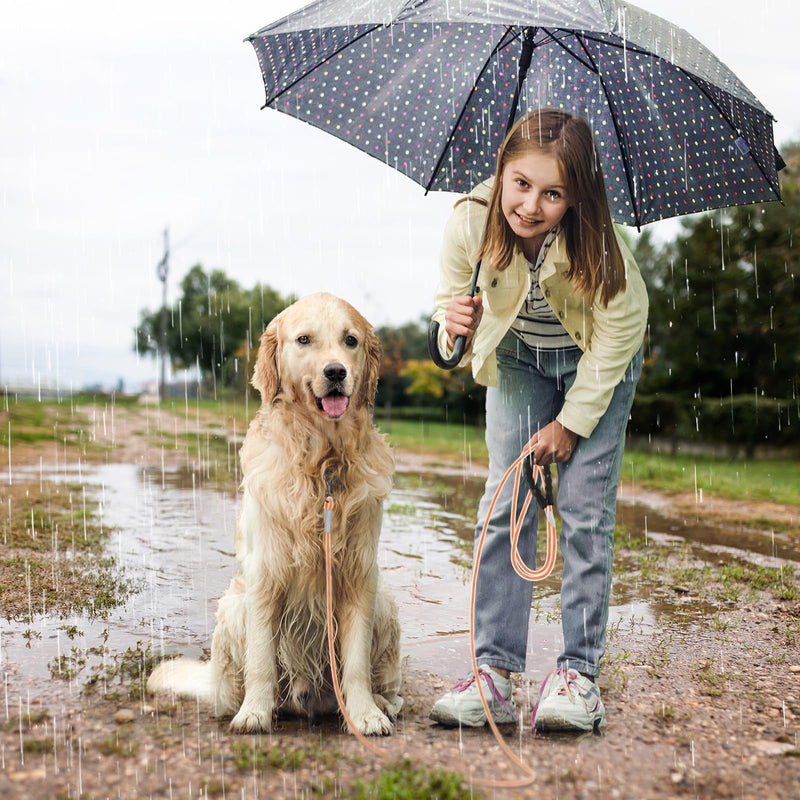 X XBEN Heavy Duty Dog Leash, Upgraded Standard PVC 10FT Waterproof Lead with Swivel Lockable Hook & Reflective Area, Pet Long Rope for Outside Snow Walking Training Yard for Small Medium Large Dogs Orange 10FT*1/3" - BeesActive Australia