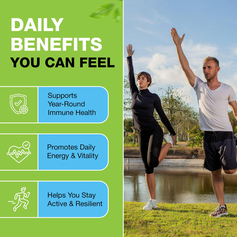 10 in 1 Immune System Support Supplement - Vitamin C (1000 mg), Quercetin, Vitamin D3 (5000iu), Zinc (40 mg), Elderberry, Echinacea, Turmeric, Ginger, Garlic, Black Pepper