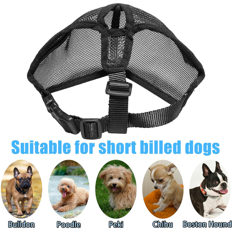 French Bulldog Muzzle Muzzle for Dogs with Flattened Mask for Dogs with Short Snout Dog Muzzle with Short Snout Muzzle Small Dogs Anti Biting Chewing Barking - BeesActive Australia