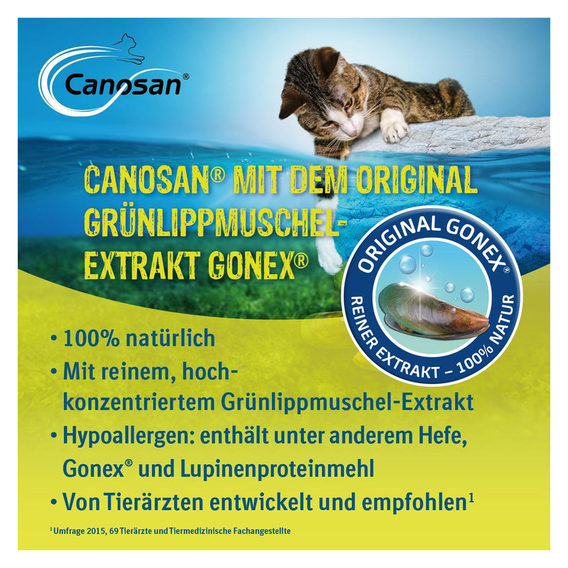 Boehringer Ingelheim Canosan chewable tablets for cats | Double pack | 2 x 30 chewable tablets of 600 mg | Supplementary food for cats with joint problems | Contains Gonex - BeesActive Australia