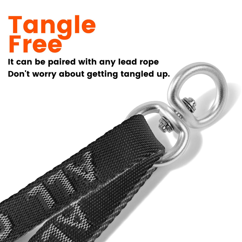 HOWGO Double Dog Leash, No Tangle 360°Swivel Dual Dog Leash, Adjustable Dual Padded Handles, Double Clip Dog Leash Coupler, Leash Splitter for Large and Medium Dogs (Black, 4/5'' x 0.9 FT) Black w/o Handle (30-150 lbs) - BeesActive Australia