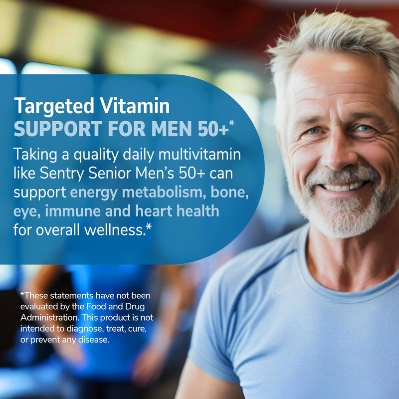 21st Century Sentry Senior Men 50+ Multivitamin Tablets, 100 Count | Complete Daily Multivitamin & Multimineral, Compare VS. Centrum® SILVER Men 50+, Men 50 Plus, Supports Heart 100 Count (Pack of 1)