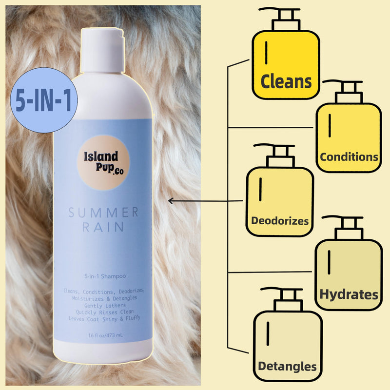 Islandpup 5-in-1 Organic Dog Shampoo and Conditioner | Hydrating, Deodorizing & Detangle | Natural Dog Shampoo made with Oatmeal & Coconut| Locks Moisture in The Skin for Lasting Hydration | 16 FL OZ - BeesActive Australia