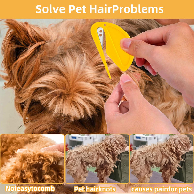 Atuoxing Pack of 10 cat detangling knives, knotting comb for cats and dogs, pet knot opener, pet undercoat brush, knot comb comb, 3 in 1 grooming knife for long-haired pets - BeesActive Australia