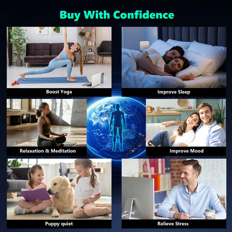 7.83Hz Adjustable Schumann Resonance Generator for Stress Relief, Relaxation, Meditation, Yoga | with ABS Case, USB Power Supply White 4 Inch
