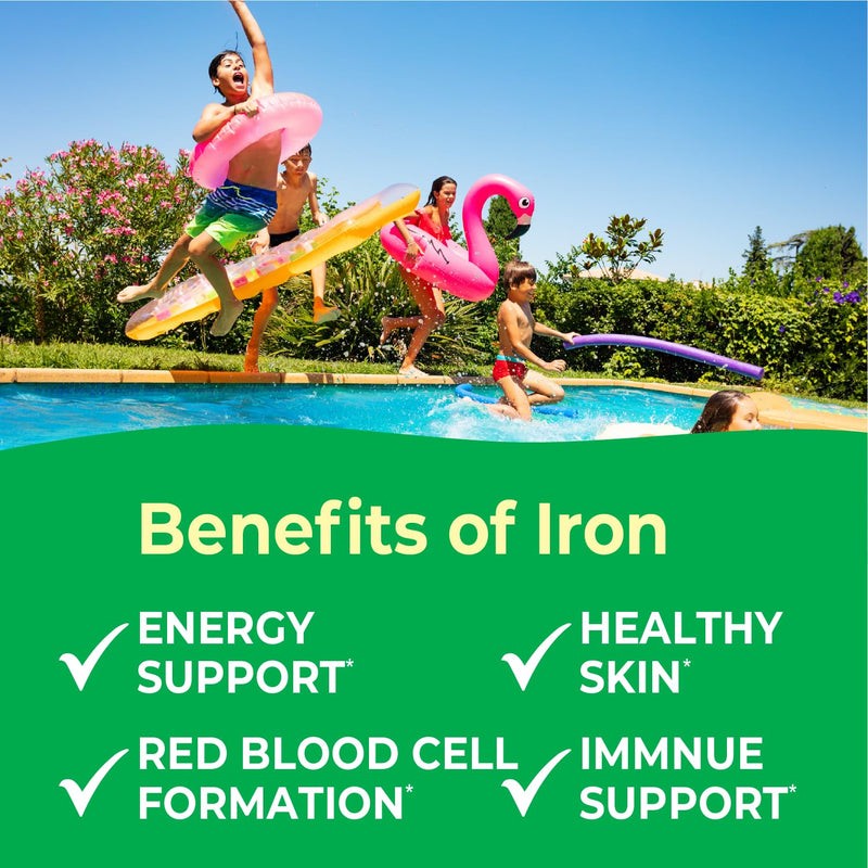 VitaWorks Iron Supplements for Kids Chewable Tablets with Vitamin C, 10mg Ferrous Fumarate, Orange Flavor, Non-GMO, Vegan, Gluten Free and Nut Free, Blood Formation for Children, 120 Chewables