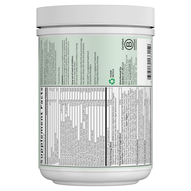 Garden of Life Sport Nutrition Organic Greens Powder, Original, 30 Servings Unflavored 1 Ounce (Pack of 1)