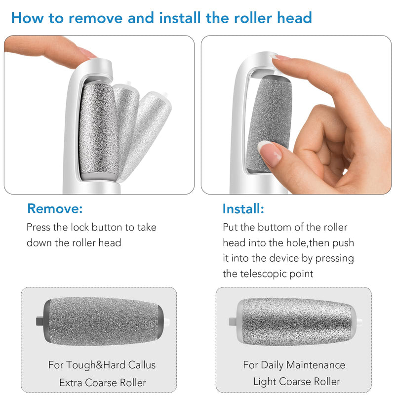 LINKEVAP Electric Callus Remover for Feet, Professional Pedicure Kit Foot Scrubber for Dry, Dead, Cracked, Hard Skin, at Home Feet Spa Care Kit for Men & Women (Cold White) Cold White - BeesActive Australia