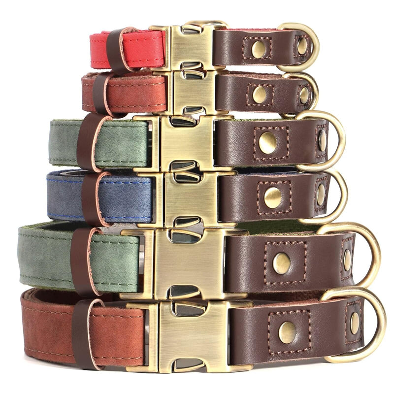 Didog Soft Padded Leather Dog Collar for Large Dogs, Classic Heavy Duty Dog Collar with Quick Release Metal Buckle, Adjustable Large Dog Collar, Leather, Brown, Size L L: Neck Adjustable 38-58cm - BeesActive Australia