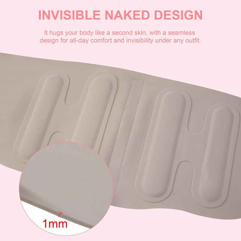 RANDY SUN Ultra Thin Back Brace, Lightweight Breathable for Women & Men, Invisible Lumbar Support Belt for Lower Back Pain Relief and Posture Correction Beige XL/XXL(Waist:36"-43") XL/XXL(Waist:36"-43")