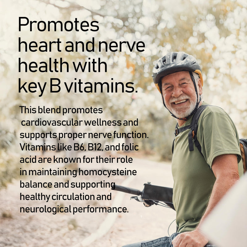 NANOWELL B Complex Premium - Full Spectrum of B Vitamins for Energy, Heart & Immune Support - B-Complex Supplement with Adaptogens - 60 Capsules, 60-Day Supply