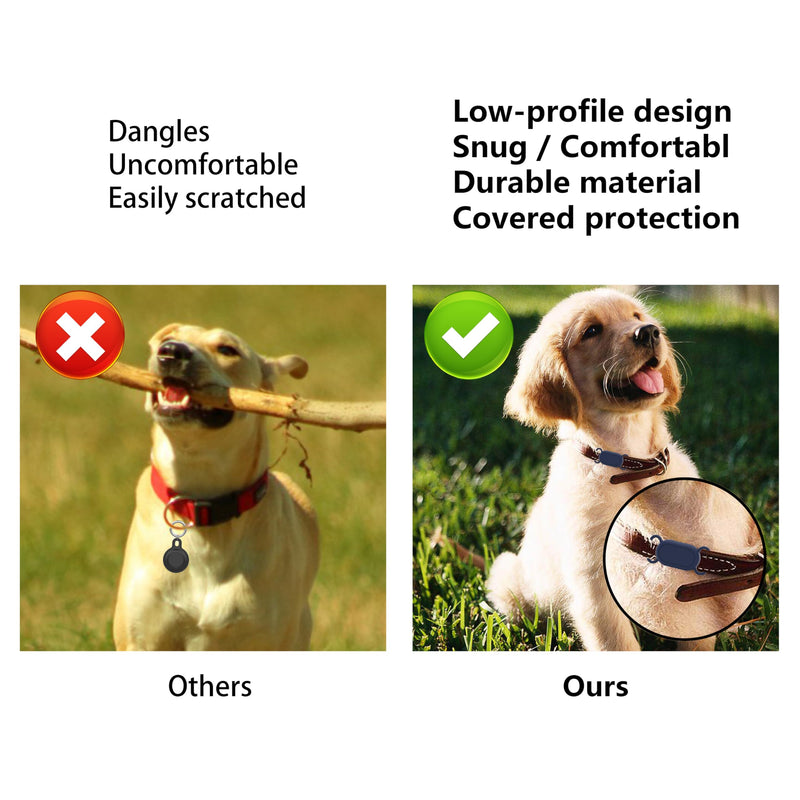ZGCE Silicone Case for Samsung Galaxy SmartTag2 Case, Dog Collar Protective Case, Galaxy SmartTag 2 Cat Collar Case, Waterproof Loss-Proof Pet GPS Tracker Cases, Black - BeesActive Australia