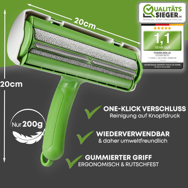 DOGGYBOO NEW 2024 Self-Cleaning Pet Hair Remover - Premium Lint Roller for Dog Hair and Cat Hair, Reusable Cat Hair Remover for Sofa, Carpet, Bed and Car (Green) Green - BeesActive Australia
