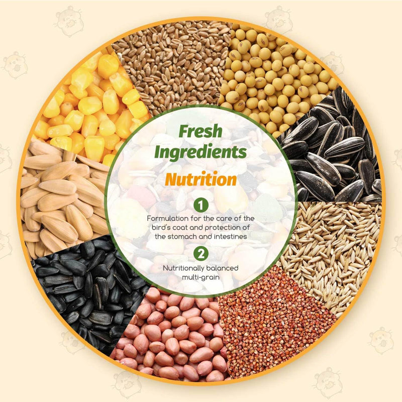 Nobleza - (500g) balanced hamster food, staple food for hamsters with vegetables, natural rodent food for guinea pigs with vital vitamins and minerals - BeesActive Australia