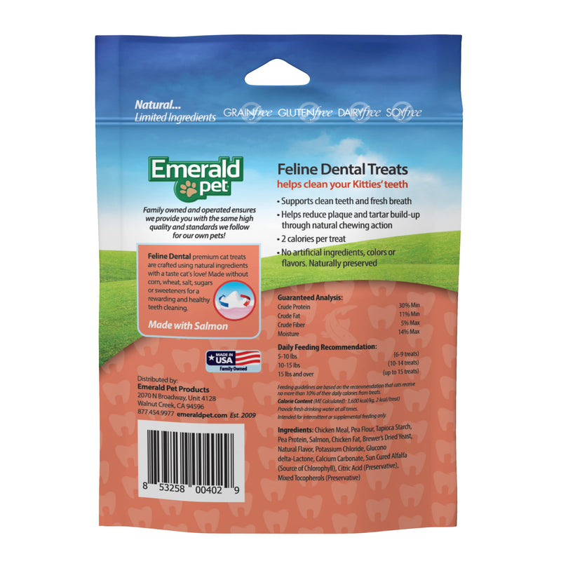 Feline Dental Treats — Tasty and Crunchy Cat Dental Treats Grain Free — Natural Dental Treats to Clean Cat Teeth, Freshen Cat Breath, and Reduce Plaque and Tartar Buildup — Salmon Treats, 3 oz 1 Count (Pack of 1) - PawsPlanet Australia