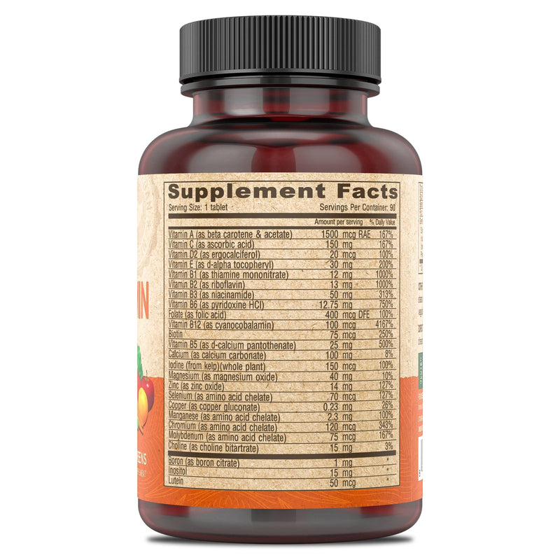 DEVA Vegan Multivitamin and Mineral Supplement - One Daily Vitamin Formula with Greens - Iron Free - 90 Coated Tablets (Pack of 2) 90 Count (Pack of 2)
