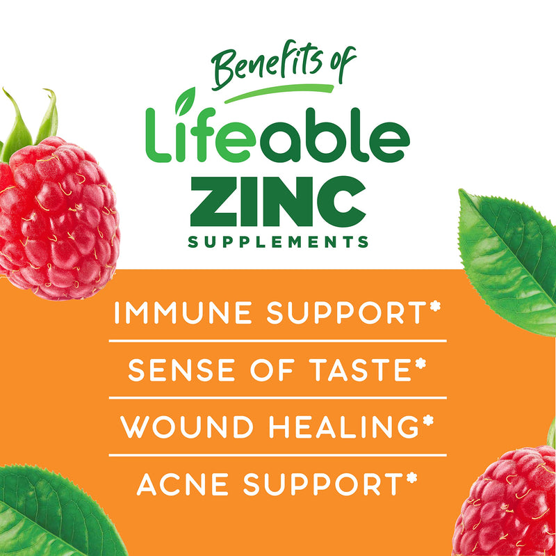 Lifeable Zinc 50mg Gummies - Great Tasting Natural Flavor Gummy Supplement - Gluten Free, Vegetarian, GMO-Free, Chewable Vitamins - for Healthy Immune Support - for Adults, Man, Women - 90 Gummies - BeesActive Australia