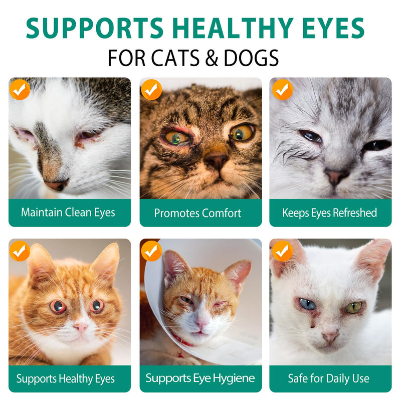 Pet Eye Drops for Dogs and Cats, Eye Drops for Dog Cat Antibacterial for Infection, Dry, Itchy, Irritated, Gunky & Tear Stain Eyes,Pet Tear Stain Cleaner 100ML