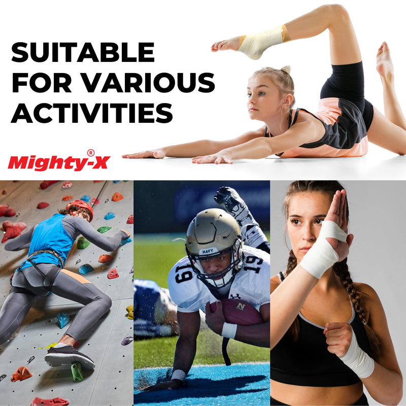 Premium White Athletic Tape for Injuries - 3 Pack with Pre-wrap - Easy Tear & No Sticky Residue - Sports Zinc Oxide Tape - Ankle, Wrist, Fingers - Ideal for Soccer, Gymnastics, Boxing - BeesActive Australia
