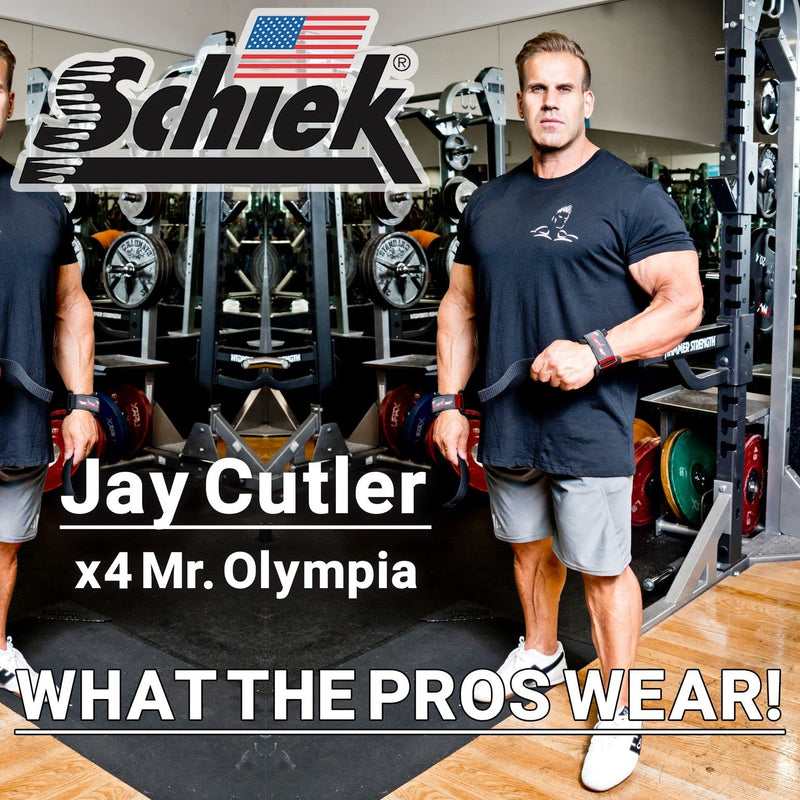 Schiek Sports Model J1000PLS Jay Cutler Signature Power Lifting Wrist Straps RED