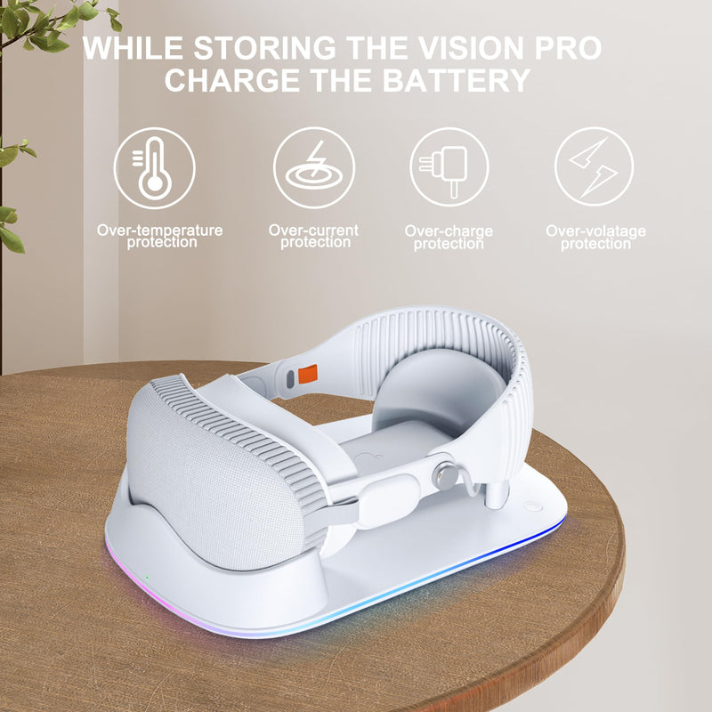 Charging Dock Compatible with Vision Pro, Supporting LED Breathing Lights/Magnetic Charging and Vision Pro Battery Charger Stand,Designed for Apple Vision Pro Stand - BeesActive Australia