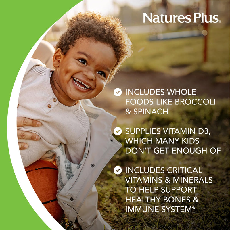NaturesPlus Animal Parade Multivitamin Children's Gummies - 90 Count - Assorted Cherry, Grape & Orange Flavors - Supports Immune System - Vegetarian, Gluten Free - 30 Servings