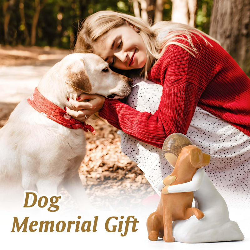 Lnrkai Angel Dog Figures Dog Gifts for Dog Lovers Resin Happy Friendship Memorial Gifts for Loss of Dog Kneeling Mourning Gift - BeesActive Australia