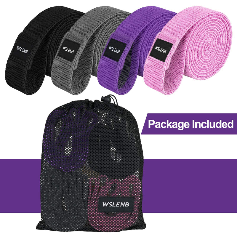 4 Pack Long Resistance Bands Set Fabric for Women Elastic Fitness Bands for Working Out Pull up Assist Exercise Resistance Bands for Men Women Butt and Legs for Home Gym - BeesActive Australia