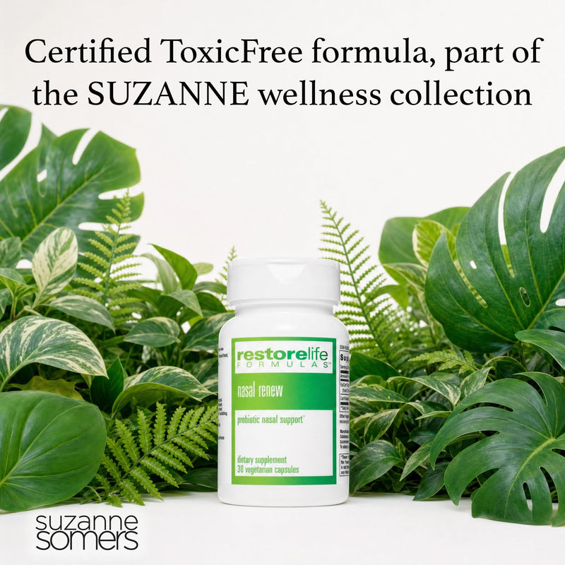 SUZANNE Somers RestoreLife Formulas Nasal Renew, 30-Day Supply | EpiCor & L-92 Probiotic, Targeted Seasonal Support, Clear Airways, Comfortable Eyes & Skin