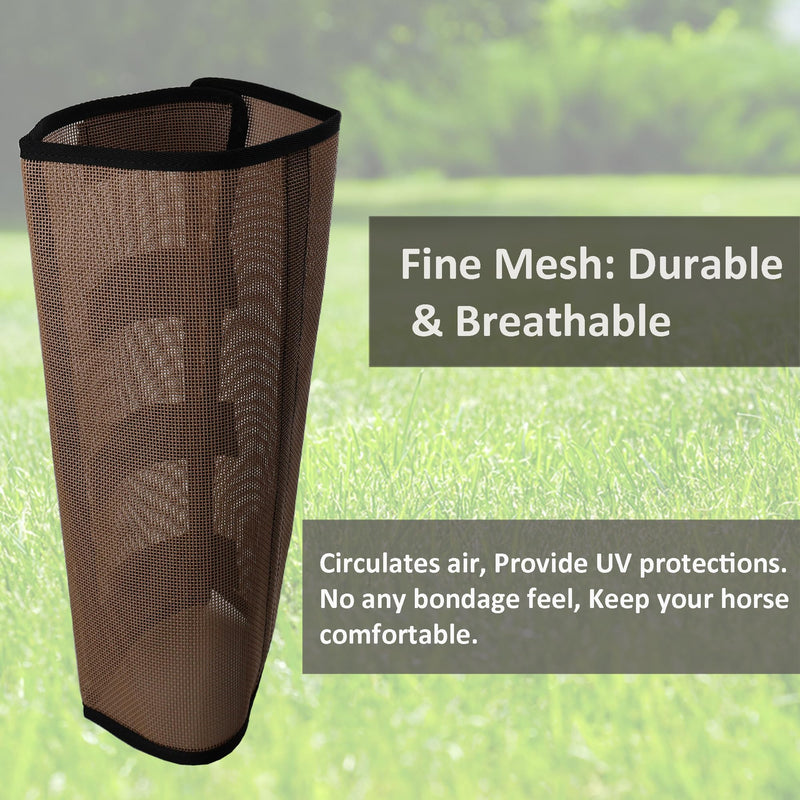 Horse Fly Boots, Superior Ventilate Mesh with Strong Fasteners Equine Fly Boots, Long-Lasting for Daliy Wear, Flexible to Fit Most Horse Legs, SET of 4 Fly Leggings for Horses Gold Large - BeesActive Australia