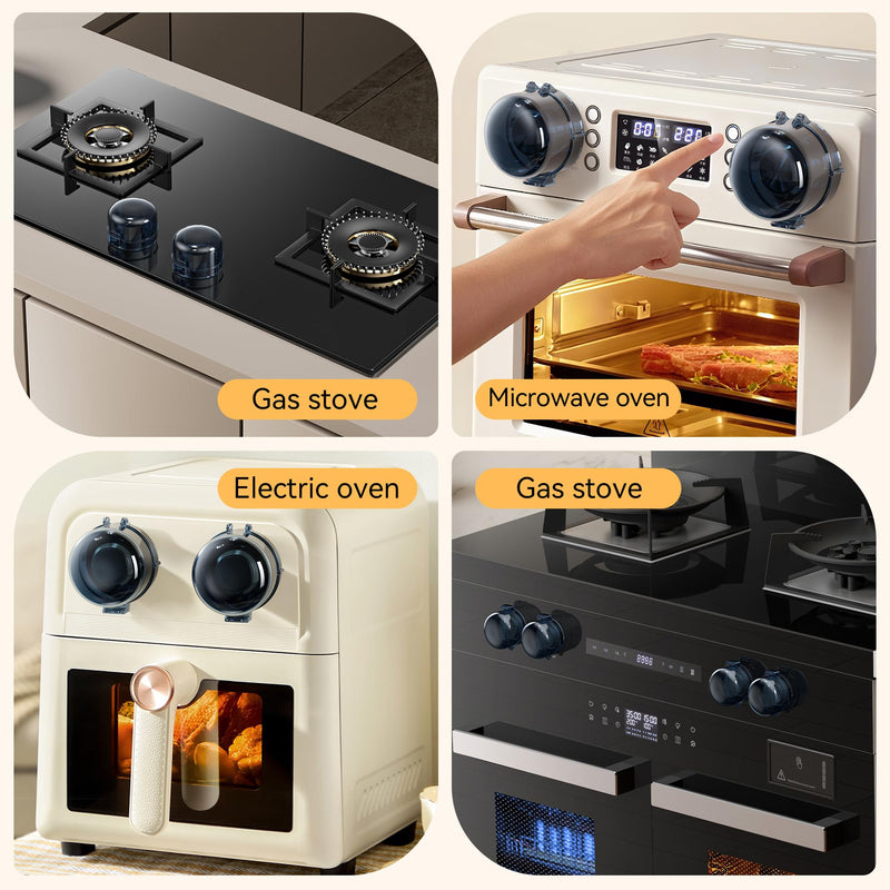 2025 Upgraded Gas Stove Knob Covers Locks for Child and Kids Safety, Universal Size Gas Stove Knob Cover with 3M Adhesive, Baby Proof Prevent Accidental -4 Pack 4 Pack Black - BeesActive Australia
